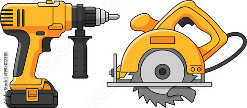 Industrial Electrical Safety and Distribution Vector Set Featuring Circuit Breaker Panel Storage Battery Multimeter and Protective Equipment for Engineering Designs