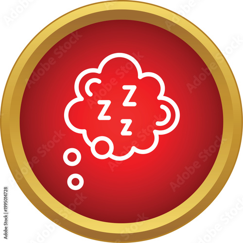 Zzz symbol inside a thought bubble icon representing sleep and relaxation