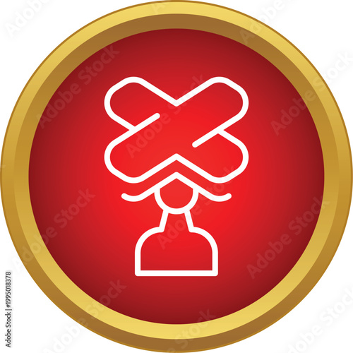 Person icon with a large cross symbol hiding the face, representing anonymity