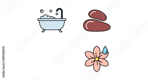 Spa Line art vector set minimal abstract color shapes
