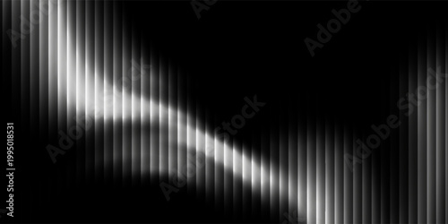 A striking abstract image featuring monochrome wave patterns with dynamic gradient lines. The design creates a sense of movement and depth on a dark background.