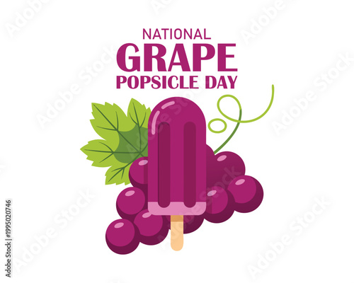 National Grape Popsicle day vector. Purple fruit ice lolly icon vector. Grape Popsicle day Poster, May 27. Important day