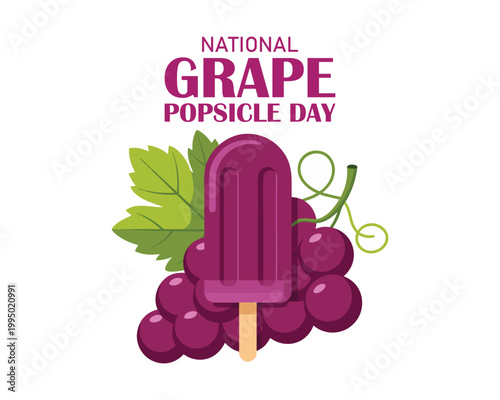 National Grape Popsicle day vector. Purple fruit ice lolly icon vector. Grape Popsicle day Poster, May 27. Important day