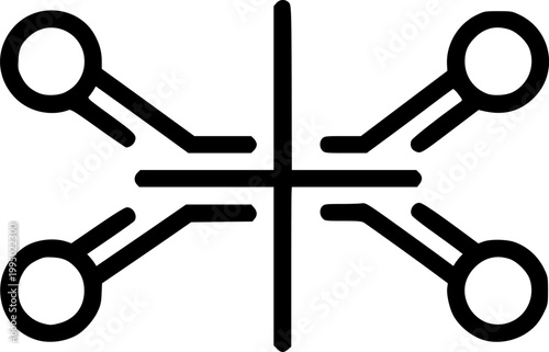 Code branch icon for web, design. Linear illustrations, editable strokes vector silhouette illustration isolated on white background 
