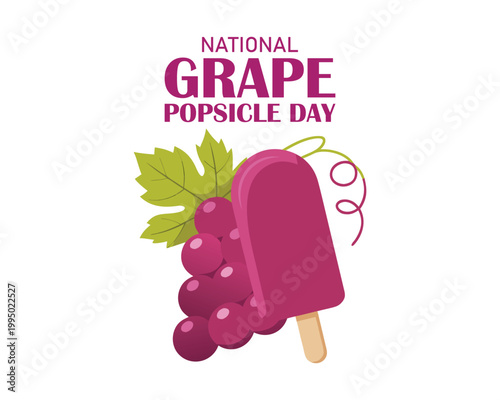National Grape Popsicle day vector. Purple fruit ice lolly icon vector. Grape Popsicle day Poster, May 27. Important day