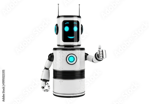 Advanced robot with a futuristic design and a friendly face
