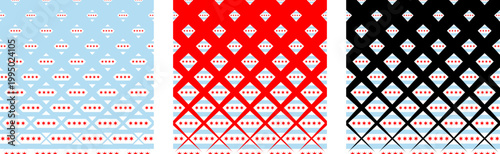 chicago flag pattern set. rhombus background. vector illustration