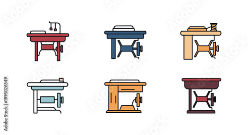 Sewing Table Line art vector abstract design