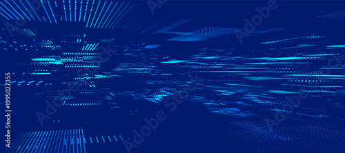 Φωτογραφία A futuristic vector background with a digital pixel matrix pattern on a blue background