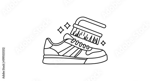 Shoe Cleaner Line art vector abstract minimal illustration