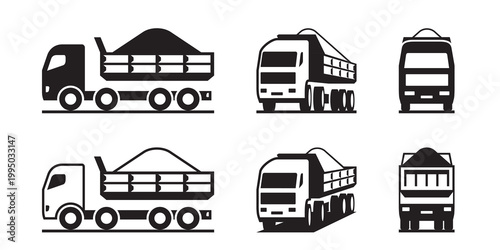 Heavy duty construction truck in perspective - vector illustration