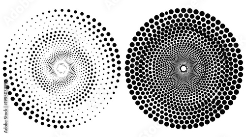 "Concentric Dot Circles Vector Illustration | Optical Art Black and White Radial Pattern | Abstract Vector Graphic for Logo, Icon, Decoration, and Creative Design Projects"