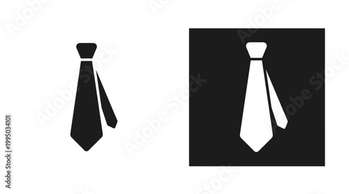 "Necktie Vector Icon Set | Black and White Silhouette Design | Professional Tie Vector Graphic for Logo, Branding, Fashion Clipart, Business Symbol, and Creative Projects"