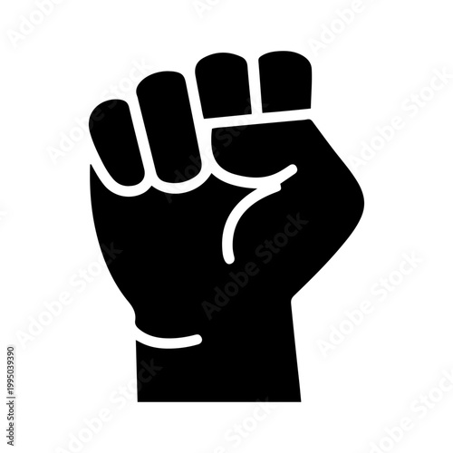 clenched fist hand gesture icon