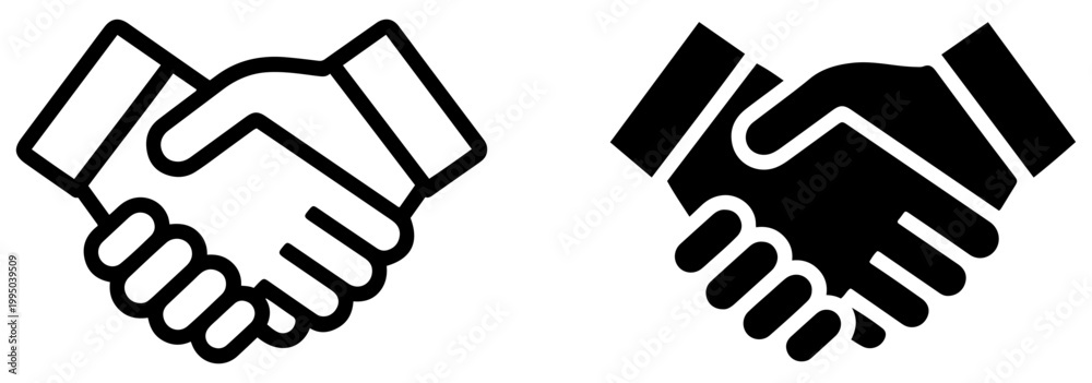 Obraz premium handshake agreement partnership business icon