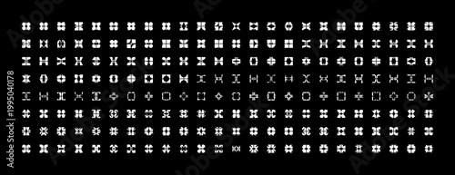 Mega logo design collection. Modern graphic elements for brand identity. Geometric shapes in a modern style.