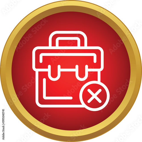 Briefcase outline icon showing job rejection or employment termination