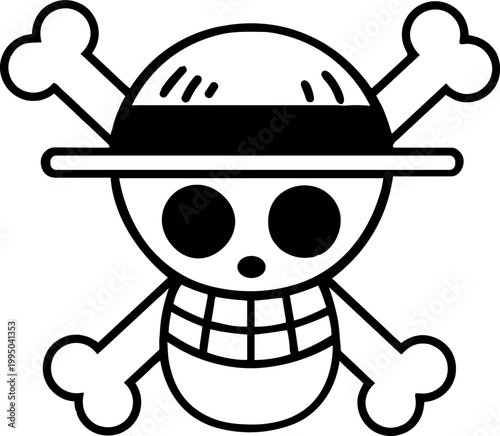 Quadro em tela One Piece Straw Hat Skull SVG, One Piece SVG, One Piece Freedom Flag SVG, Freedo