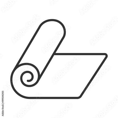 Yoga mat icon in line design. yoga, mat, fitness, exercise, workout, stretching, wellness on white background vector. yoga mat editable stroke icon