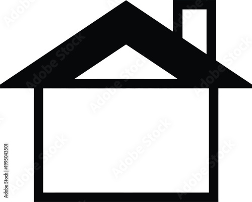 house icon vector illustration isolated on white background simple home building silhouette with roof chimney modern minimal residential property symbol