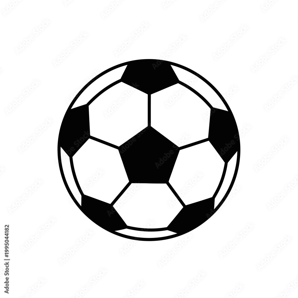 Fototapeta premium Black and white soccer ball illustration.