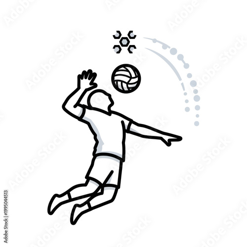 Man playing volleyball on sunny day.