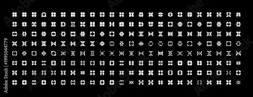 Abstract logo design collection. Minimal graphic elements for visual identity. Geometric shapes in a modern style.