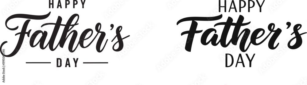 Fototapeta premium Happy Father's Day Hand Lettered Typography