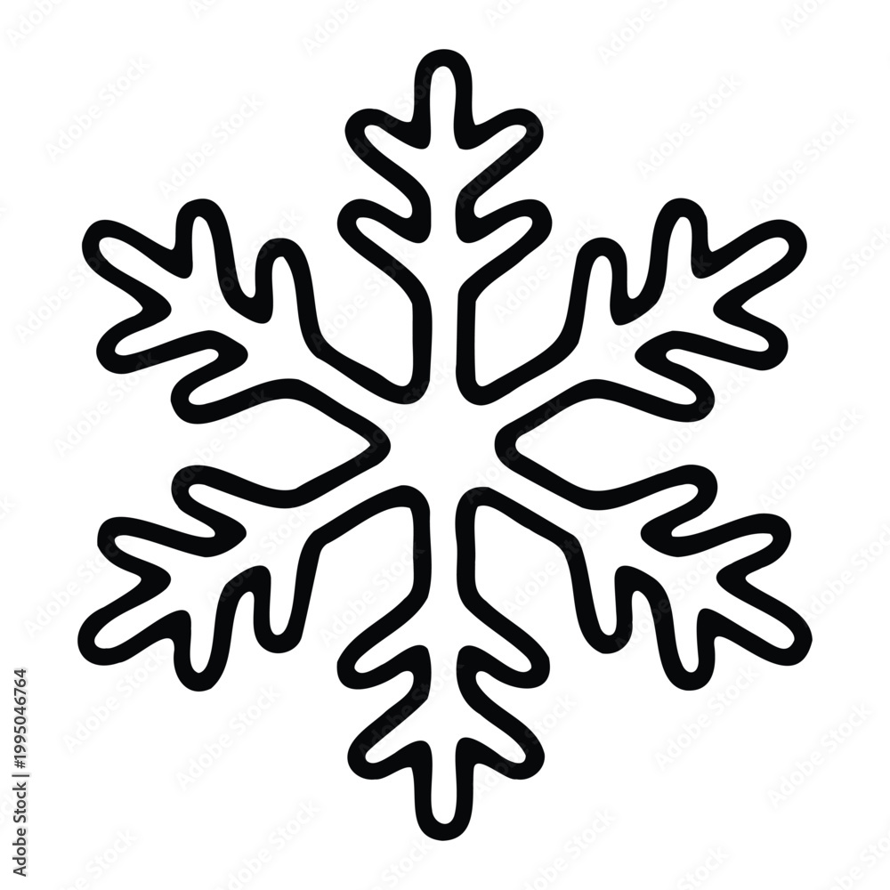 Fototapeta premium Minimal Snowflake Winter Vector Illustration