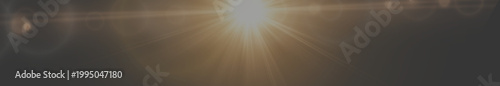 Fotografie Wide Golden Optical Beam: Atmospheric Sunshine Overlay