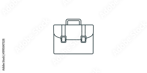 Classic briefcase with two handles and a flap closure Vector