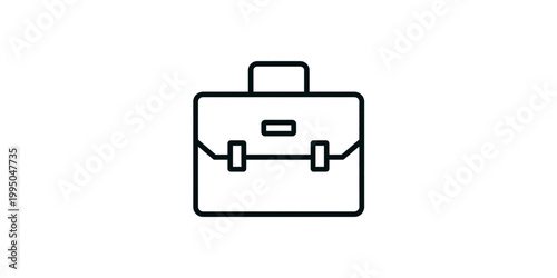 A classic briefcase with two latches and a handle Vector