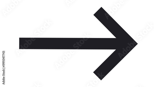 Bold black right arrow on white background with forward movement direction navigation isolated continue interface communication document information operation progress selection