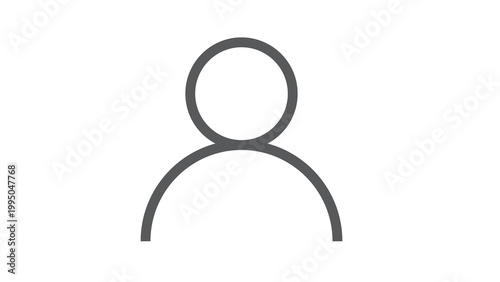 Minimalist person icon silhouette of a user head and shoulders white background user interface user graphic silhouette shoulders placeholder anonymous interface isolated representation