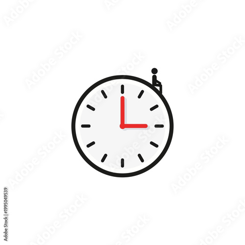 Stopwatch with red hands timing.