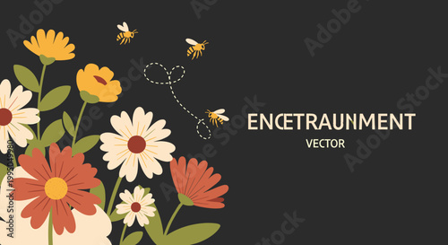 A cheerful, stylized flower illustration evokes a sense of tranquility and growth, perfect for website design or marketing materials needing a positiv