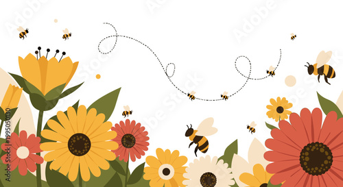 Vibrant and stylized flowers create a cheerful, modern aesthetic, perfect for website design, social media, or adding a pop of color to marketing mate