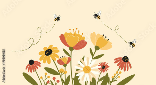 A calming, modern graphic design with simple shapes and a dashed line. Ideal for website backgrounds, presentations, or social media posts needing a c