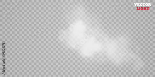 Fog or smoke isolated transparent special effect. White vector cloudiness, mist or smog background. Vector illustration