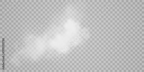 Fog or smoke isolated transparent special effect. White vector cloudiness, mist or smog background. Vector illustration