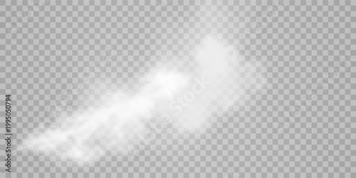 Fog or smoke isolated transparent special effect. White vector cloudiness, mist or smog background. Vector illustration