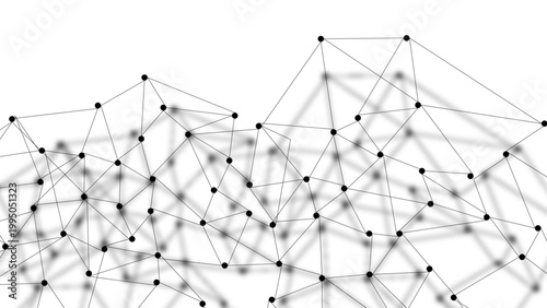 Abstract Black Network Mesh Background – Minimal Connected Dots and Lines with Soft Shadow Depth