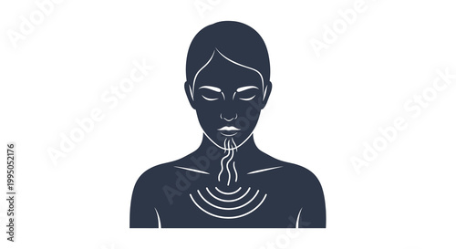 Silhouette of a woman with water flowing from her neckline