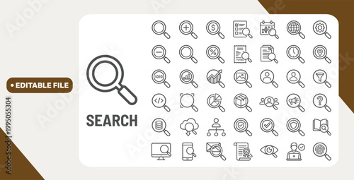 Foto Search web icons in line style