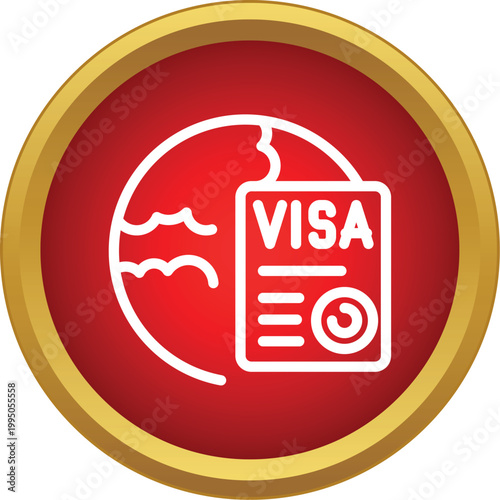 Visa document outlining requirements for international travel and emigration on a red background