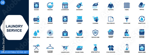 Bilde på lerret Laundry service icon set