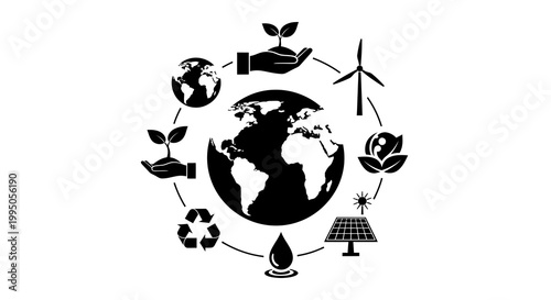 Renewable energy sources and environmental protection concepts in a circular design