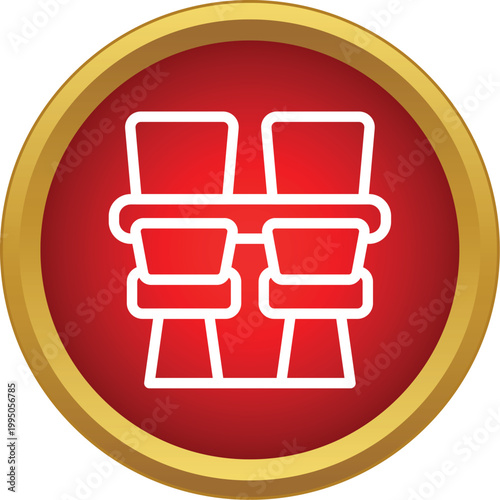 Airplane cabin seats graphic element for travel and passenger journey