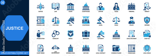 Konstfotografi Justice icon set