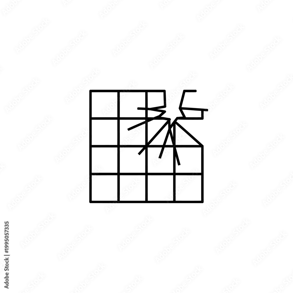 Obraz premium Broken Chocolate Bar Grid Pattern Icon.